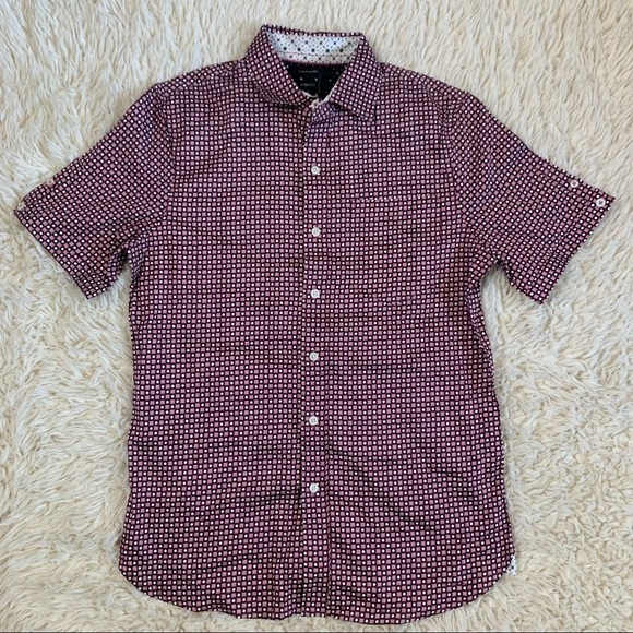 Tahari Mens Premium Stretch Fabric Fine Cotton Button Down Short Sleeve Shirt - Picture 6 of 7